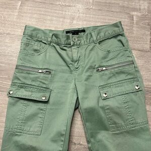 Marc Jacobs Green Cargo Jeans with Zipper detailing